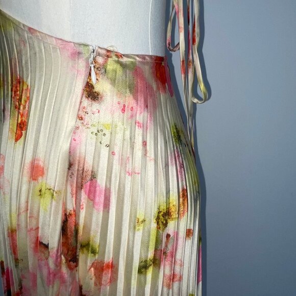 A.L.C. Moira Satin Pleated Maxi Dress - Picture 10 of 11